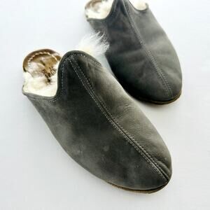 Sabah Ashmore Grey Shearling Baba Size 40 Mens Slipper Unisex Flat Driving